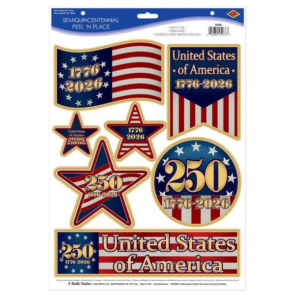 Semiquincentennial Peel 'N Place Stickers (7 PACK)