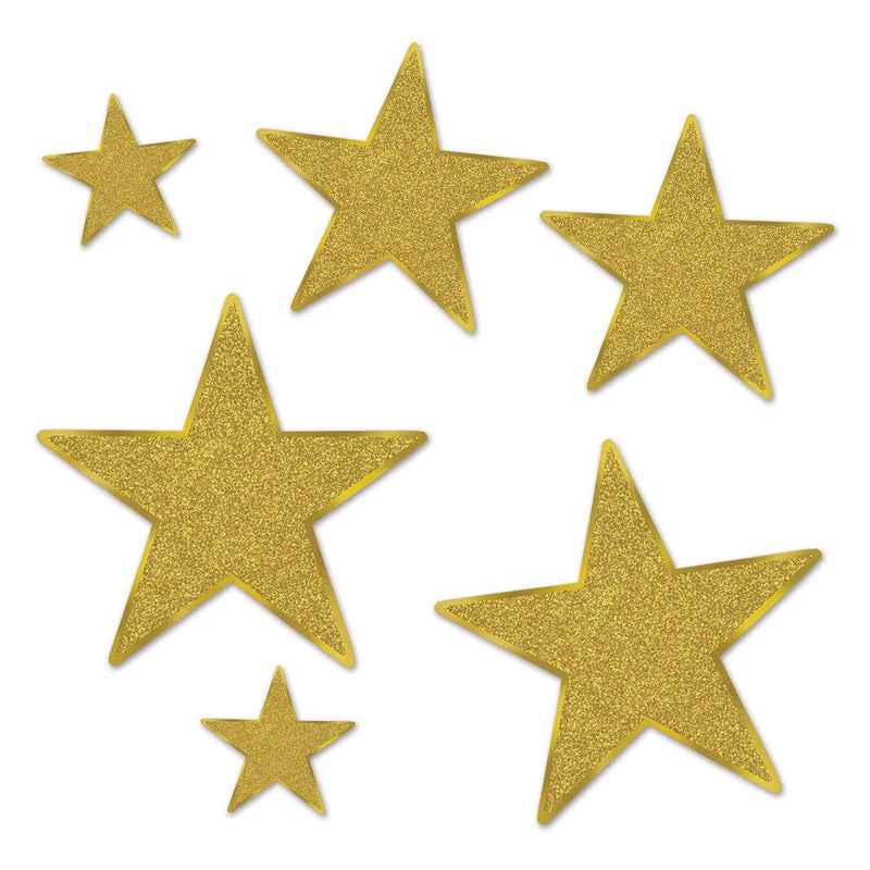Glittered Foil Star Cutouts (6 PACK)