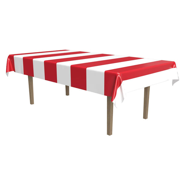Red & White Stripes Tablecover 54" x 108"