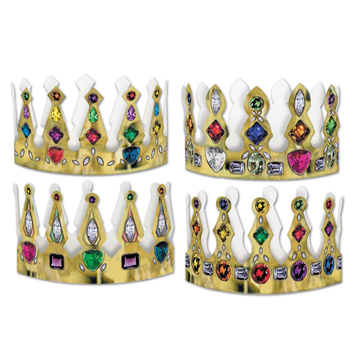 Printed Jeweled Paper Crown Assorted