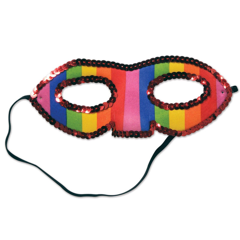 Rainbow Half Mask w/Sequins