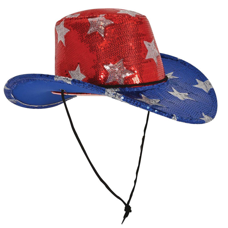 Sequined Patriotic Cowboy Hat (EACH)