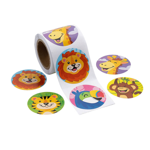 Stickers - Zoo Animals 1-1/4" (100 PACK)