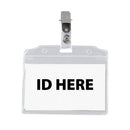 clear plastic ID badge