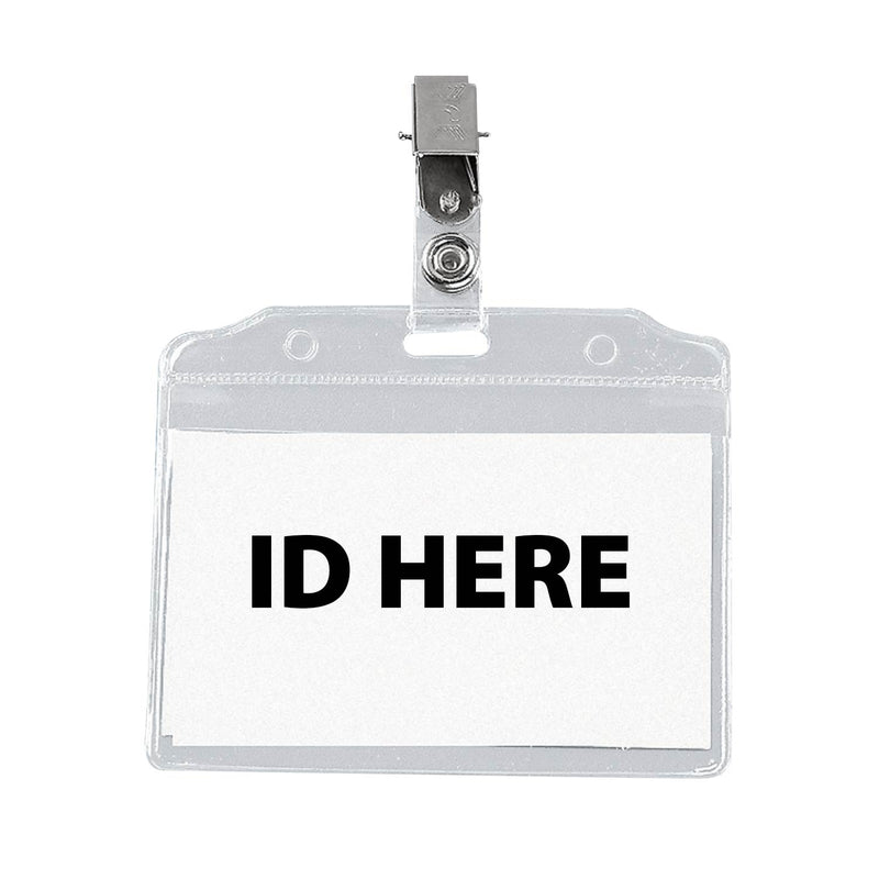 clear plastic ID badge