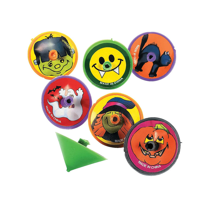 Plastic Halloween Spin Tops 1.25" (144 PACK)