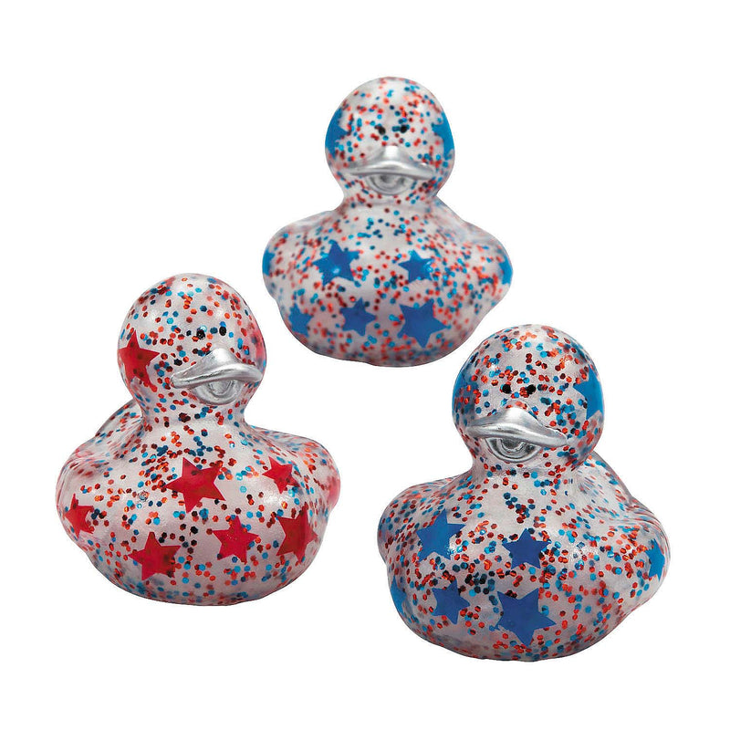 Patriotic Glitter Rubber Duck Assortment 2" (DZ)