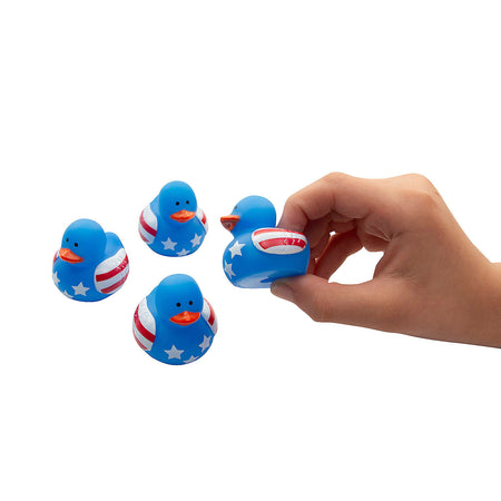 Mini Patriotic US Flag Stars and Stripes Rubber Ducks 1.5" (24 PACK)