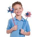 Patriotic Plastic Pinwheel Assortment 13" (36 PACK)