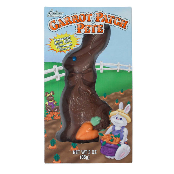 Carrot Patch Pete Chocolate Bunny 6"