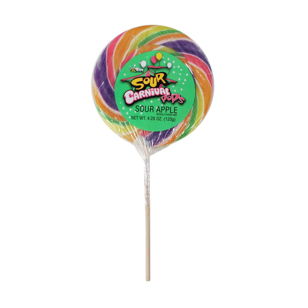 Giant Sour Apple Carnival Lollipop 4.5" (EACH)