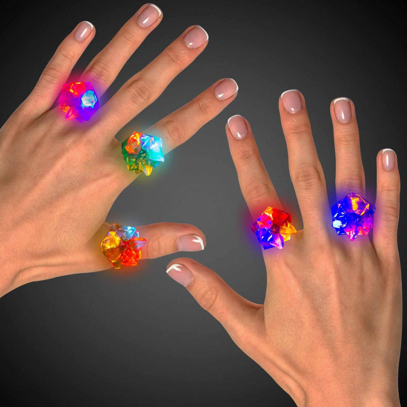 Light Up Spiky Jelly Ring Assortment (24 PACK)