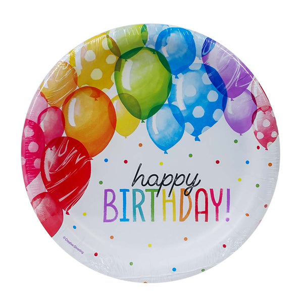 Birthday Balloon Paper Plates 8.75" (8 PACK)