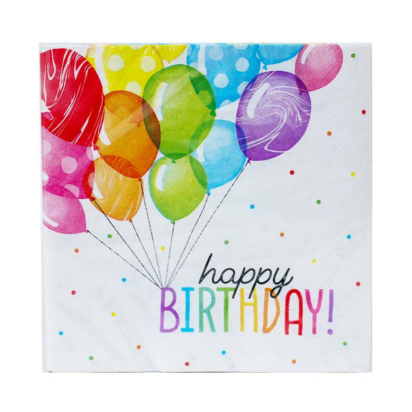 Birthday Balloon Lunch Napkins (16 PACK)