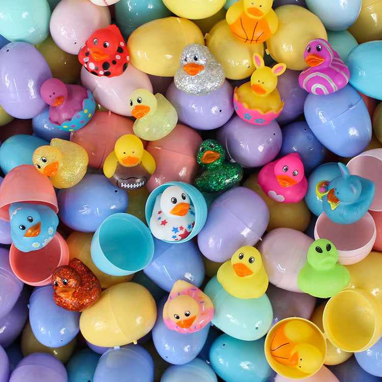 1 Rubber Duck Filled Easter Eggs 2-1/3" (500 PACK)