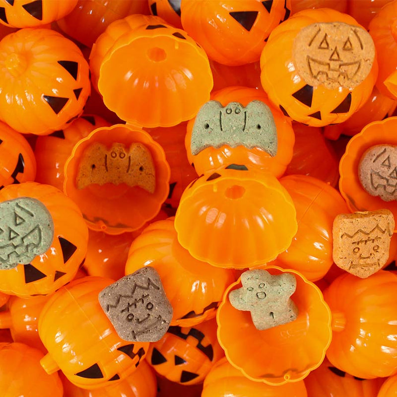 Dog Treat Filled Halloween Pumpkin Eggs 2.5" (100 PACK)