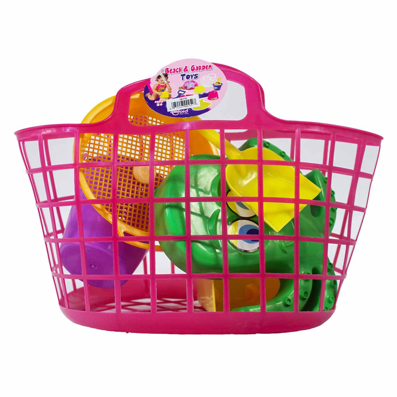 Basket W/ Beach and Garden Tools Assorted 14"
