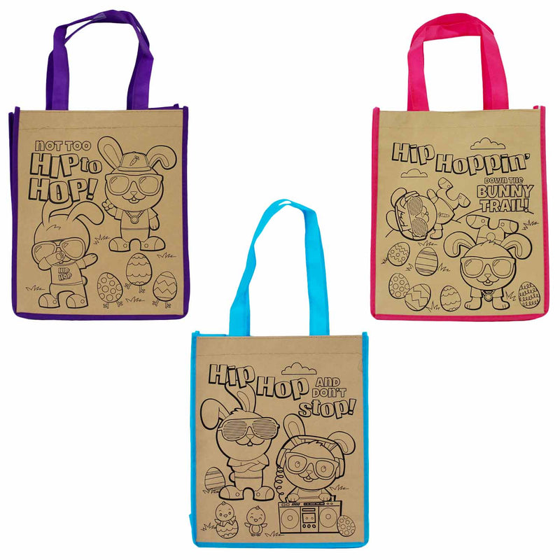 Easter Color Tote Bag Assorted 12" x 10.25" (EACH)