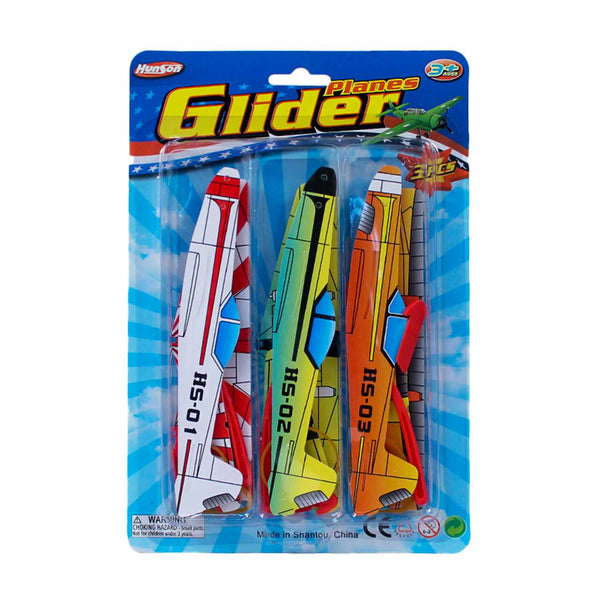 Three Piece Glider Planes 7.5" (3 PACK)