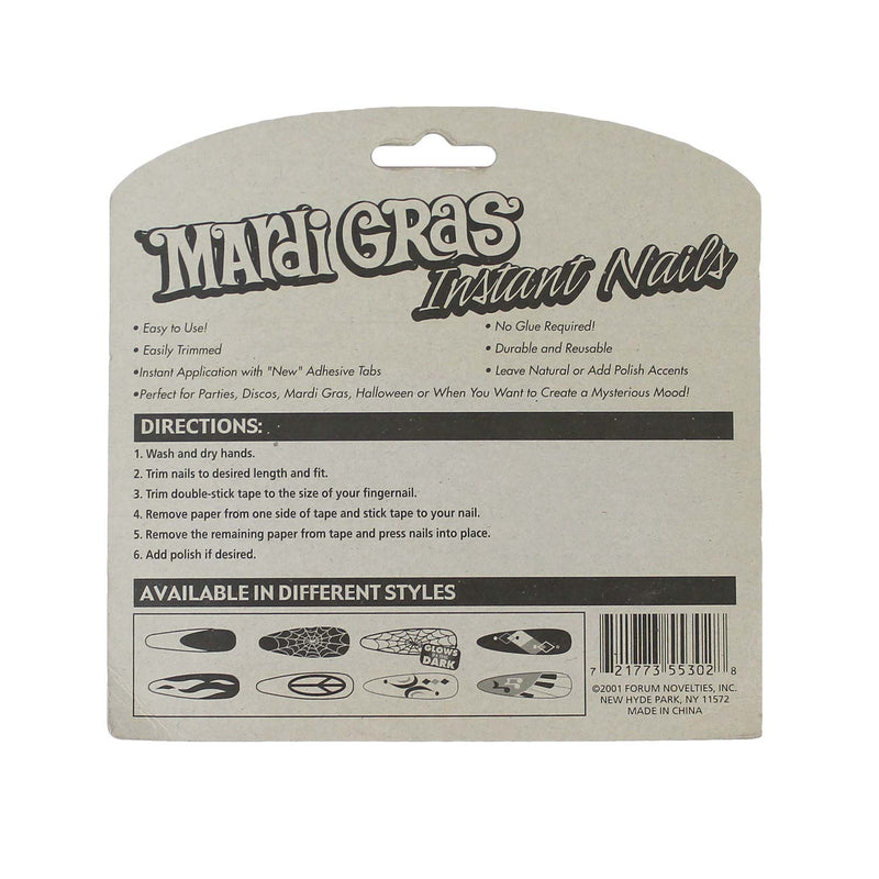 Mardi Gras Instant Nails