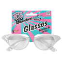 white retro glasses with hangtag