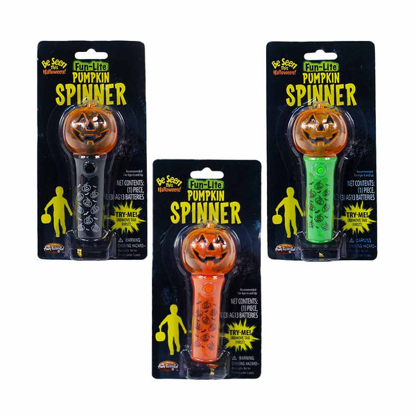 Mini Light Up Pumpkin Spinner Assorted 5" (EACH)
