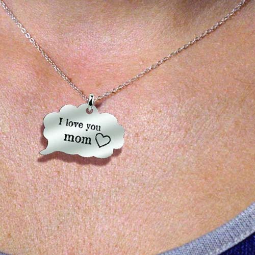 Speech Cloud "I Love You Mom" Necklace