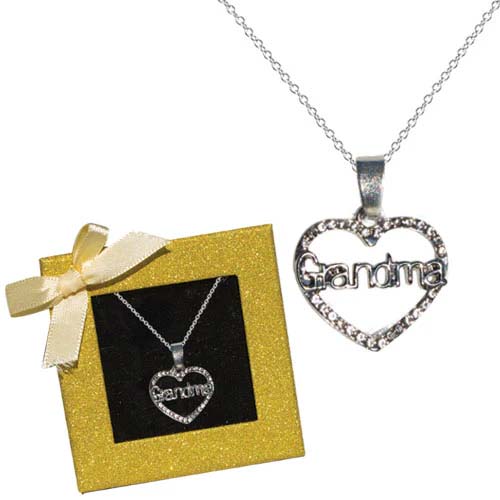 Grandma Silver Heart Necklace