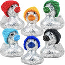 Glitter Rubber Ducky With Knit Cap Assortment 2" (50 PACK)
