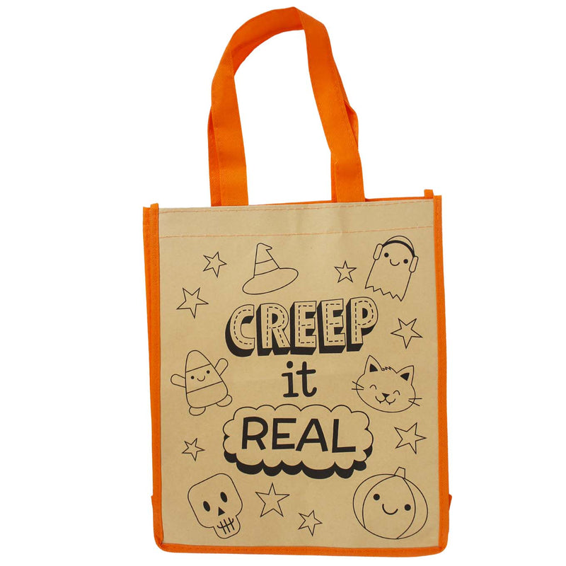 Color Your Own Halloween Tote Bag Assorted 10" x 4" x 12" (EACH)