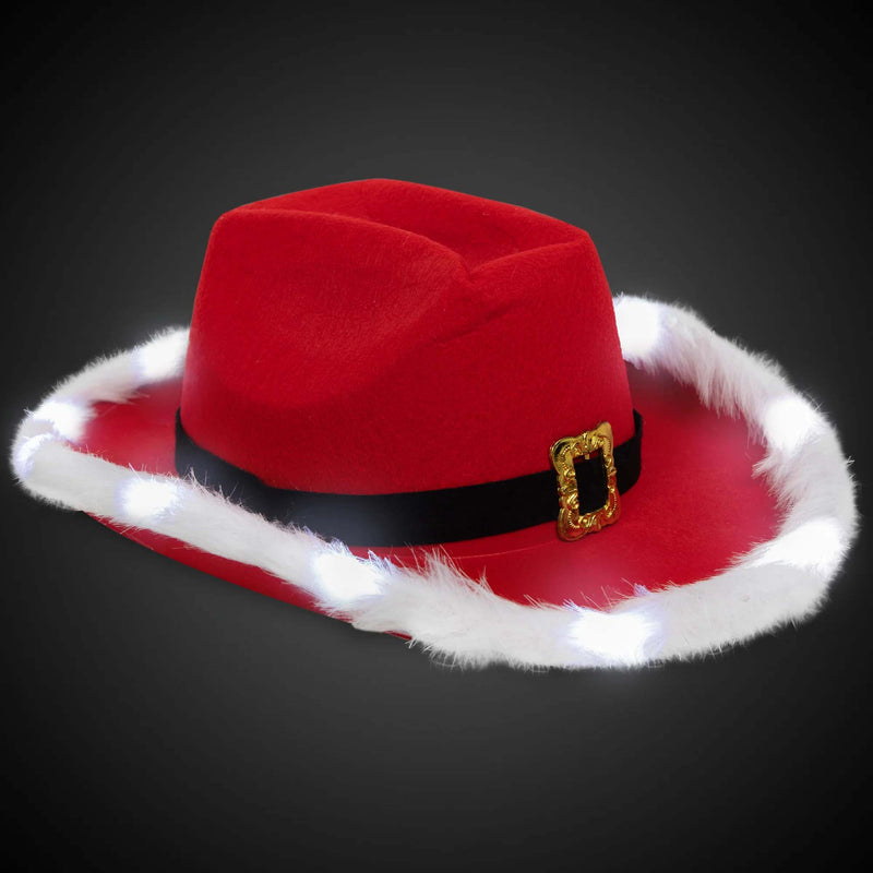 LED Santa Claus Cowboy Hat (EACH)