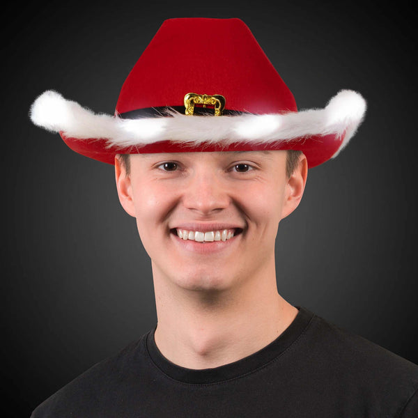 LED Santa Claus Cowboy Hat (EACH)