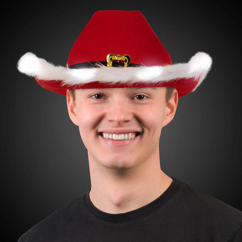 LED Santa Claus Cowboy Hat (EACH)