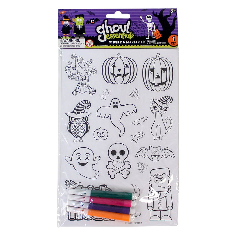 Halloween Stickers and Marker Kit