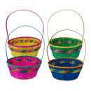 Large Round Bamboo Easter Basket Assorted 11" (EACH)