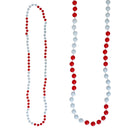 Beads - Segmented Red and Gray 7.5mm 33" (DZ)