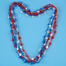 Beads - Red Silver Blue Stars Assortment 33" (DZ)