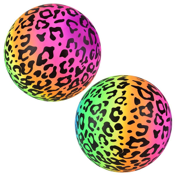 Leopard Print Neon Rainbow Ball 9" (EACH)