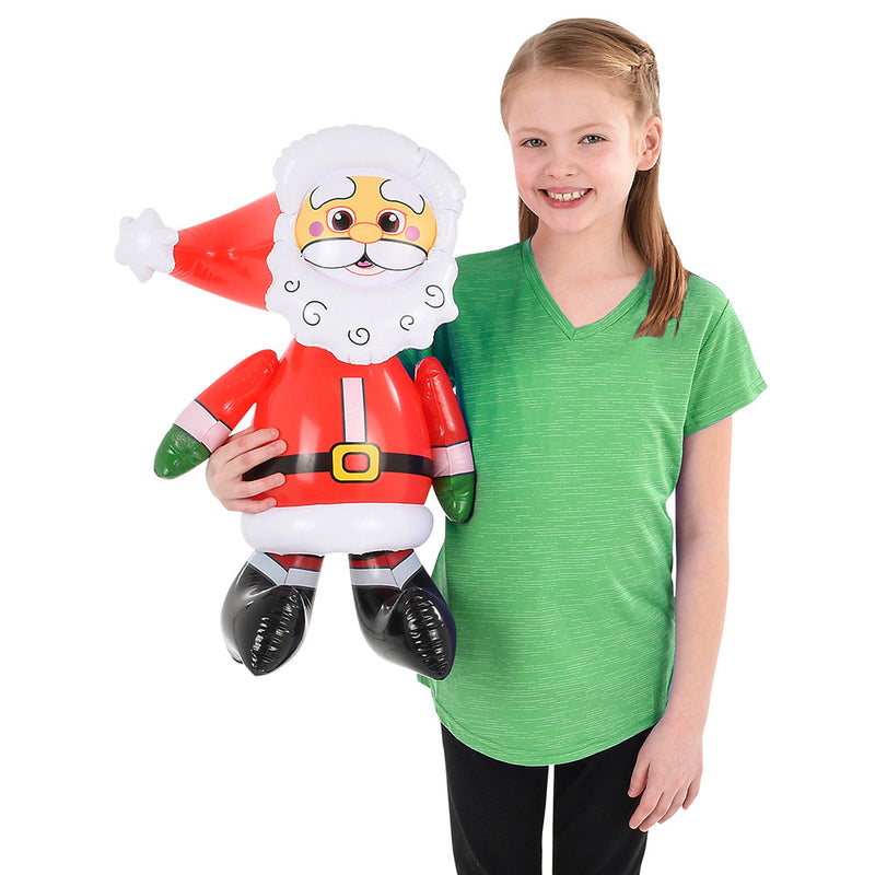 girl holding Santa Claus Inflate