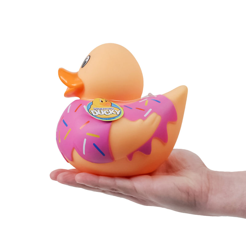 Big Donut Rubber Ducky in palm
