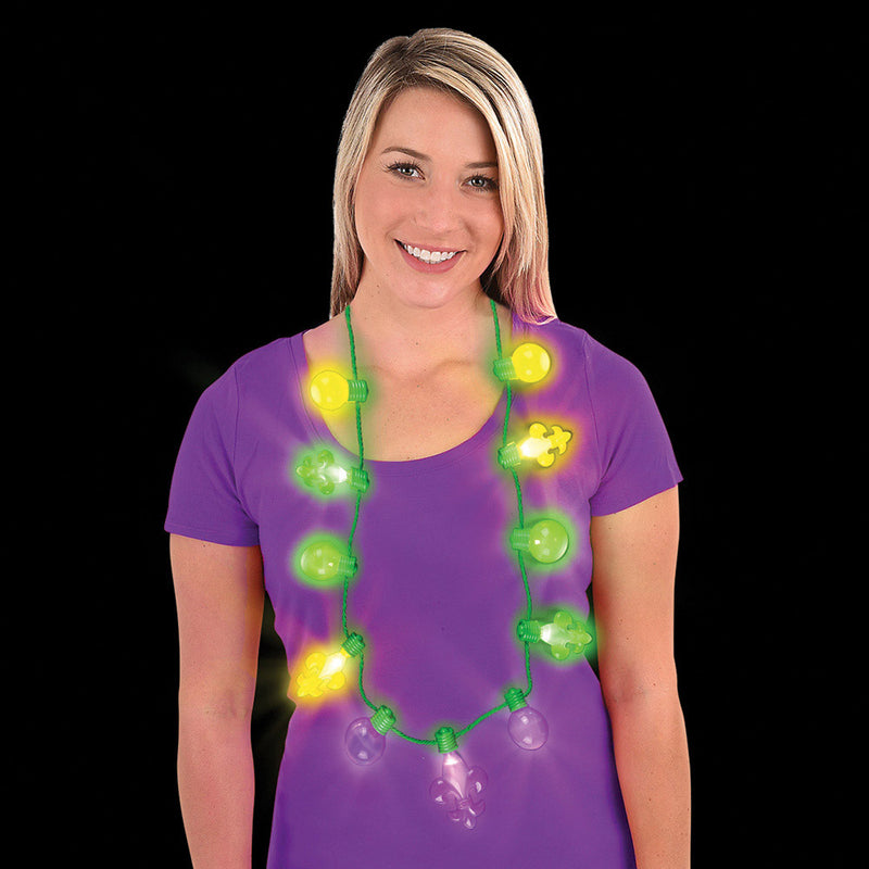 Light Up Fleur De Lis Necklace