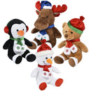 Plush Christmas Character With Scarf Assorted 8" (EACH)