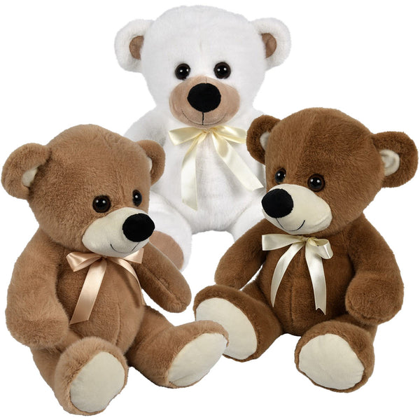 Plush Sitting Mink Bear Assorted 12"