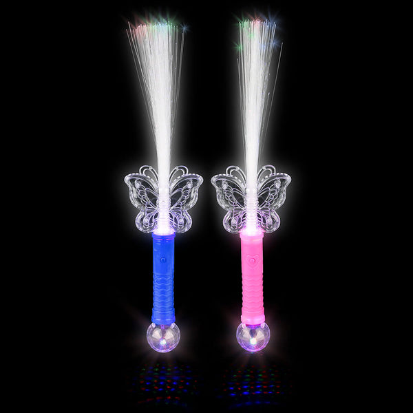 Light Up Magic Butterfly Fiber Wand Assorted 14.5"