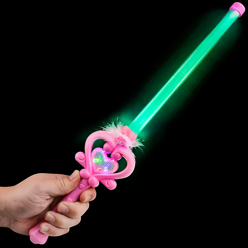 Light Up Princess Feather Wand 13"