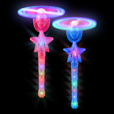 Light Up Star Spinner Windmill Wand Assorted 14"