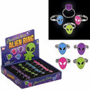 Glow In The Dark Alien Ring Assortment .5" (24 PACK)