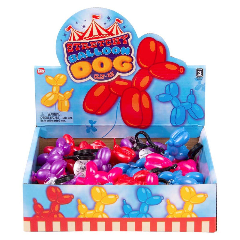 Stretchy Balloon Dog Clip On Assortment (24 PACK)