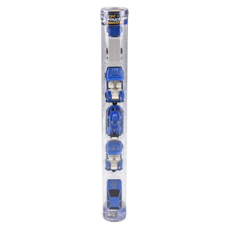 5 Piece Die-Cast Police Vehicle Tube Set (EACH)
