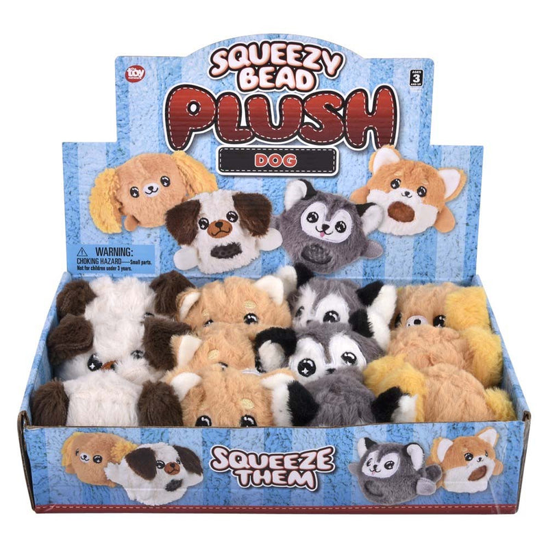Dog Squeezy Bead Plush Assortment 3" (DZ)